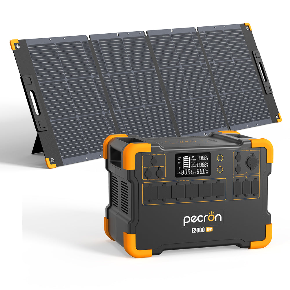 PECRON E2000LFP ポータブル電源＋1枚 200W ソーラーパネル(セット)